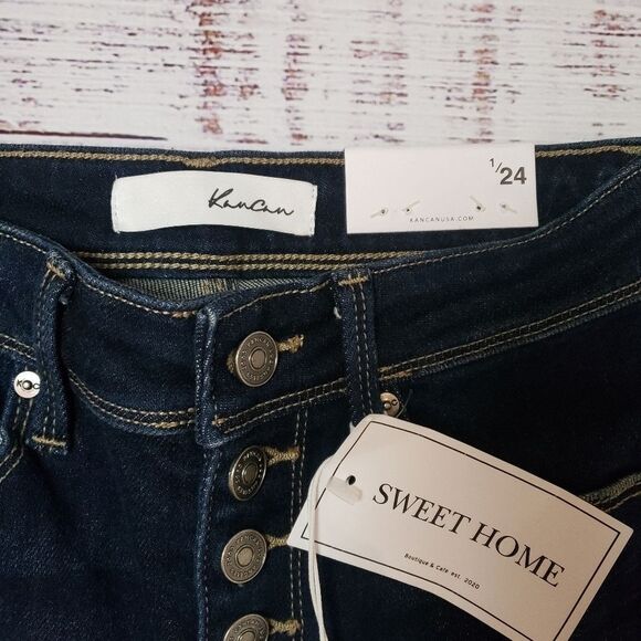 NWT KanCan Dark Wash Jeans NEW Eden dark wash button up - Picture 5 of 12